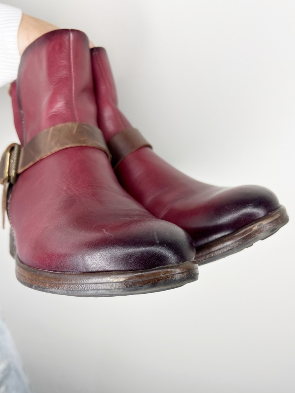 Pikolinos Ordino Leather Ankle Boots In Garnet Size 38/ 7.5-8 - Picture 4 of 9